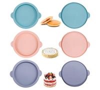 Mritrit 6 Pièces 10cm Moule à Pain Petit, Moules en Silicone Cuisson Rond, Moule à Pâtisserie Airfryer, Moule à Gâteaux pour Pain Grillé Gâteau