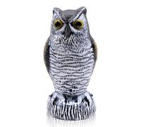 Mritrit Home Hut Grand leurre réaliste en forme de hibou - 25 x 11,7 cm - Résistant aux intempéries - Pour jardin et terrasse - Pigeons/écureuils/ratons laveurs (oreilles rondes)