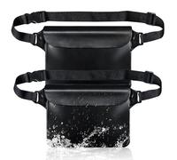 Mritrit Lot de 2 pochettes étanches à sangle réglable avec grande capacité (23 × 16 cm), pour la natation, le bateau, le camping | Convient aux téléphones jusqu'à 22,1 cm