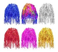 Mritrit Lot de 6 Perruques Disco Métalliques Brillantes avec Paillettes, Perruque Bandeau, Accessoires Photobooth Déguisement Adulte pour Halloween, Noël, Soirée Célibataire & Cosplay (Multicolore)