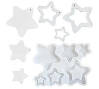 Mritrit Moule Moule Silicone Gateau pour Bougie Etoile, Moul Silicon Moulage de Étoile Pendentifs pour Noël Decoration