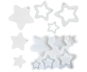 Mritrit Moule Moule Silicone Gateau pour Bougie Etoile, Moul Silicon Moulage de Étoile Pendentifs pour Noël Decoration