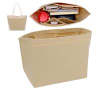 Mritrit Organiseur de sac, organiseur de sac à main, organiseur de sac à main en feutre avec plusieurs poches, organiseur de sac fourre-tout pliable pour Longchamp, grand, long poignée courte