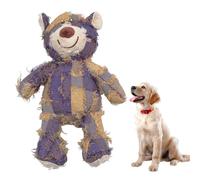 Mritrit Ours en peluche couineur Kong Teddy pour animaux de compagnie, jouet à mâcher pour chiens de petite, moyenne et grande taille (24 cm, ours violet)