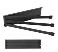 Mritrit Porte Serviette sans Percage Salle de Bain Noir, INOX Porte-Serviettes 3 Barres Rotatives, Support Serviette Salle de Bain Mural, Porte Torchon Cuisine 24 cm