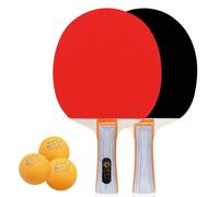 Mritrit Set Tennis de Table - 2 Raquette de Ping-Pong (Bois Peuplier), 3 Balles Compétition & 1 Sac - Kit Complet Portable pour Débutants/Experts/Adultes/Enfants