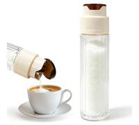 Mritrit Sucrier, sucrier en verre, distributeur de sucre 500 ml | Avec bec verseur automatique, couvercle à ouverture automatique, pour sel, crème, épices, design rainuré