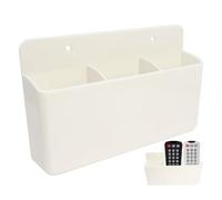 Mritrit Support de Télécommande avec 3 Compartiment, Porte Telecommande Mural Adhésif, Rangement Telecommande TV, Support Universel Télécommande pour Maison Bureau éCole (Blanc)
