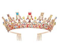 Mrkeung Anniversaire Couronne Tiare pour Femmes Bijoux Princesse Reine Bandeau Roi Accessoires Fête De Mariage - 572, Taglia unica, Cristal, Cristal