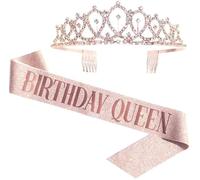 Mrkeung Anniversaire Couronne Tiare pour Femmes Bijoux Princesse Reine Bandeau Roi Accessoires Fête De Mariage - 124, Taglia unica, Cristal, Cristal