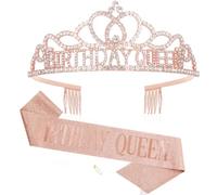 Mrkeung Anniversaire Couronne Tiare pour Femmes Bijoux Princesse Reine Bandeau Roi Accessoires Fête De Mariage - 228, Taglia unica, Cristal, Cristal