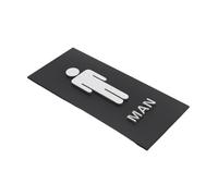MRKU Panneau de Porte Noir pour Toilettes Hommes et Femmes - Autocollant/Plaque de Porte - Signalétique créative