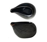 MRKU Pot à Lait, saucière, Verre à Eau, pichet, crémier, Distributeur de café, sucrier, Ensemble de 2 pièces en céramique transformée au Four, émail Unique, Fabrication Artisanale