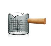 MRKU Pot à Lait, saucière, Verre doseur, pichet à Eau, crémier, Distributeur de café, sucrier, Verre doseur avec Graduation, 180 ML, Double Bec verseur, poignée Expresso