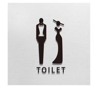 MRKU Signalétique Multi-Styles pour Toilettes - Panneau de Porte de Salle de Bain - Panneau pour Toilettes publiques