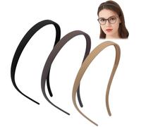Mrltau Lot de 3 bandeaux pour cheveux, lunettes de soleil, serre-tête sans poids pour femme, bandeau antidérapant, serre-tête avec pinces, bandeau à clip, serre-tête Invisibobble