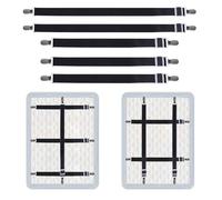 Mrltau Lot de 5 sangles cachées - Élasticité réglable - Pinces de couverture de table - Fixation pour linge de lit, lit, matelas ou canapé