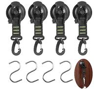 MRMIAN Lot de 4 ventouses de camping et 4 crochets en S à suspendre, pour camping, sans perforation, ventouse multifonctionnelle, convient pour l'alpinisme, les voyages, la tente, le camping-car