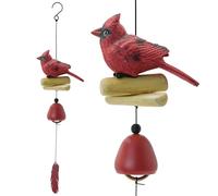MrMrKura Carillon éolien en forme d'oiseau, pendentif cardinal pour la gloire, cadeau d'amour, carillon éolien à suspendre avec plume pour décoration de jardin, jardin, cour, maison (rouge)