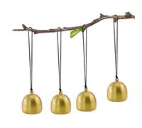 MrMrKura Lot de 4 clochettes à suspendre, petites cloches décoratives pour Noël, carillon à vent, cloche Fengshui pour chance, richesse, décoration de maison et de jardin