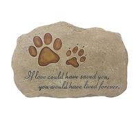 MrMrKura Pierre commémorative pour animaux de compagnie - Pour chats et chiens - empreintes de pattes - Poème de condoléances dans la pelouse, le jardin, la cour, cadeau pour perte d'animal domestique