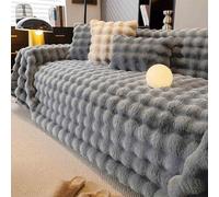 MRMRMNR Housse de Canapé en Fausse Fourrure de Lapin - Plaid Épais, Antidérapant Canapé 2/3/4 Places, Couverture Chaude D’Hiver, Disponible en Plusieurs Dimensions (180x130cm - 180x420cm)