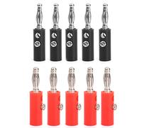 MRNHA 4mm Fiches Bananes Isoles Connecteurs Jack Nouveaux 10pcs Rouge + Noir