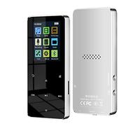 MRNHA Bluetooth MP3 MP4 Player Lecteur de Musique HiFi 8G Prend en Charge la Carte, avec RéVeil FM PodomèTre E-Book Haut-Parleur IntéGré-Argent