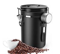 MRNHA Bocal à Café HerméTique 500 G de Grains, RéCipient à Grains de 1,8 L, BoîTe à Café sous Vide avec Pot de Stockage de CuillèRe pour Poudre de Café, Thé, Cacao