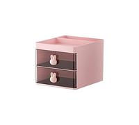 MRNHA BoîTe de Rangement de Bureau Tube Tiroir Transparent BoîTe de Rangement Lapin Bureau pour Enfants et éTudiants Ornements de Bureau Rose