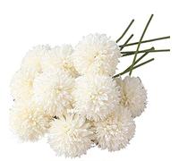 MRNHA Bouquet de Fleurs de Boule de ChrysanthèMe de Fleurs Artificielles 10 PièCes PréSent pour Les Personnes Importantes Morale Glorieuse (Blanc)