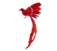 MRNHA Oiseau Artificielle Plumes Figurine en Plastique Paysage Ornement Jardin Decor No l Bricolage Halloween - #3 (Queue Rouge), 28 * 5 * 3cm