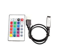MRNUPLUM Mini contrôleur LED USB DC5-24V RGB, 3/17/24/44 Touches, télécommande sans Fil for Bandes LED 3528 5050(IR 24Key)