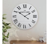 MROJISC Horloge Murale - Pendules Murales Silencieuse 60 cm Ronde Décorative Moderne pour Cuisine, Salon, Bureau, Blanc
