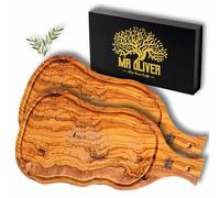 MrOliver® Venus Planche à découper en bois d'olivier naturel - Planche à découper de cuisine professionnelle - Accessoires de cuisine design - Planche à découper en bois grand pour apéritif, viande,