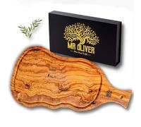 MrOliver® Venus Planche à découper en bois d'olivier naturel - Planche à découper de cuisine professionnelle - Accessoires de cuisine design - Planche à découper en bois grand pour apéritif, viande,
