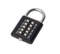 MroMax 1 cadenas à combinaison 29 x 48 mm 6 chiffres pour salle de sport, école et personnel Casier extérieur Argenté, MRO191120L-1523, 1Pcs 10 Digit Black