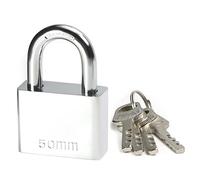 MroMax Cadenas de sécurité avec 3 clés Argenté 50 mm