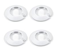 MroMax Couverture pour tuyau en plastique PP blanc de 4,8 cm, 50 mm, 4 pièces, bride pour tuyau d’eau et radiateur, bouchon à rabat pour tuyaux de vidange et de purge, pour cacher les espaces vides et