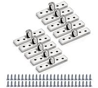 MroMax Lot de 10 charnières pivotantes en acier inoxydable pour porte de placard - Rotation à 360 degrés - Argenté - 75 x 17 mm
