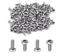 MroMax Lot de 100 vis cruciformes M2,5 x 6 mm en acier inoxydable 304 Gris argenté