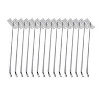 MroMax Lot de 15 crochets muraux à lattes 30 x 2,5 cm (L x l) pour chambre, garage, magasin de vente au détail, chromé