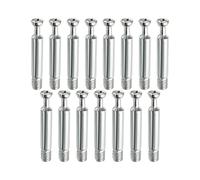 MroMax Lot de 15 raccords filetés de 6 x 40 mm pour meubles, tiroirs, commodes, armoires et panneaux de meubles Argenté