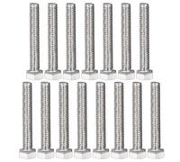 MroMax Lot de 15 vis à tête hexagonale M8 x 50 mm, en acier inoxydable 304 18-8, entièrement fileté, pour montage de chaise, poignées, rail, pompe, roues, pièces d'antenne, bateau et pare-chocs en