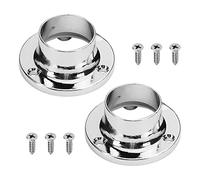 MroMax Lot de 2 barres de rideau de douche en alliage de zinc pour tringle ronde de 25 mm Argenté, MRO191114P-0092, 2Pcs 25mm Franco