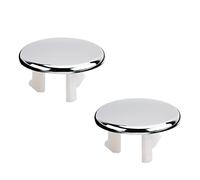 MroMax Lot de 2 bouchons de trop-plein en plastique ABS pour évier de cuisine - Anneau simple couche à clipser - Couvercle de vidange de rechange pour salle de bain, cuisine, lavabo, lavabo - Argent