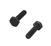 MroMax Lot de 2 boulons hexagonaux M10 à gauche M10-1,5 x 35 mm en acier au carbone entièrement fileté métrique de qualité 12.31 Noir