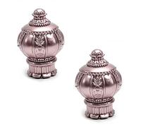 MroMax Lot de 2 embouts de tringle à rideaux en plastique creux de 27 mm de diamètre intérieur - Capuchons décoratifs - Tête de corolle - Or rose - Convient pour tringle à rideaux de 2,5 cm de