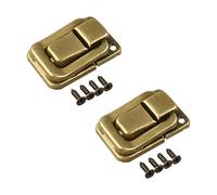 MroMax Lot de 2 loquets à bascule 3,7 x 2,6 cm (L x l) en fer jaune bronze rétro avec vis de montage pour boîte à bijoux, boîtes en bois, coffre, boîte à outils et valise