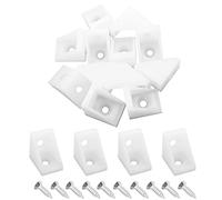 MroMax Lot de 20 équerres d'angle en plastique blanches en L, 2 x 2 x 1,5 cm (L x l x H), idéales pour soutenir/renforcer les étagères légères, les projets de bricolage et l'assemblage de meubles